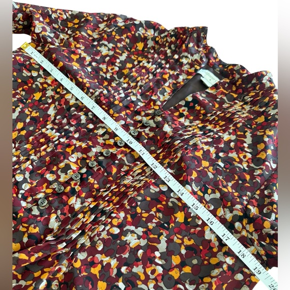 Coldwater Creek Multicolor Brown Orange Red Fall Blouse Button 3/4 Sleeve- S (8) - Picture 5 of 9